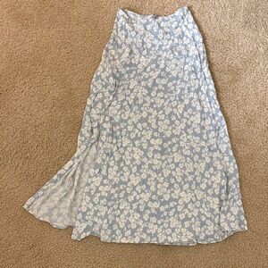 Reformation Blue and White Floral Maxi Skirt
